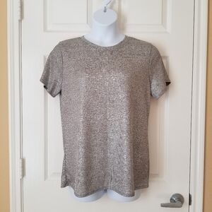 Acting Pro Metallic Shimmer Semi-sheer Knitted Top Women Size XL